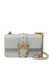 Pinko Small Love One Stud-embellished Shoulder Bag In Gray
