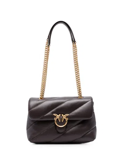 Pinko Small Love Quilted Shoulder Bag In Brown