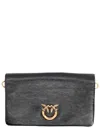 Pinko Small Rectangular Glossy Clutch In Black