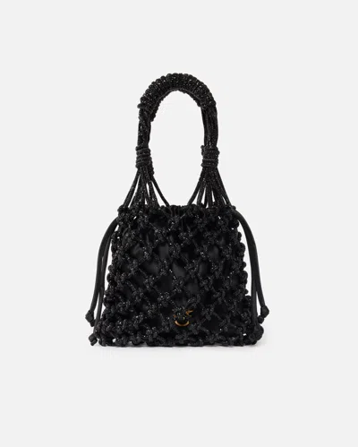 Pinko Borsa A Spalla Piccola Con Micro Strass In Black