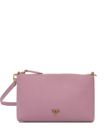 Pinko Small Spotted Zip-fastening Bird-embellished Cross Body Bag In Pink