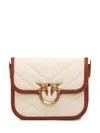 Pinko Small Square Shoulder Love Bag In Canvas And Leather