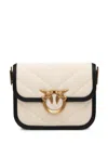 Pinko Small Square Shoulder Love Bag In Canvas And Leather
