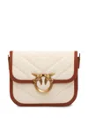 Pinko Small Square Shoulder Love Bag In Canvas And Leather