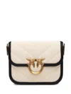 Pinko Small Square Shoulder Love Bag In Canvas And Leather