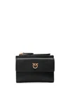 Pinko Small Wallet In Leather With Logo In Black