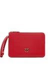 Pinko Small Zip-fastening Clutch Bag In Red