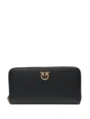 Pinko Smooth Black Leather Taylor Zip-around Wallet In Black