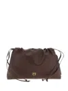 Pinko Mini Leather Clutch In Brown