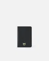 Pinko Smooth Leather Passport Holder  Galleria. In Nero-light Gold