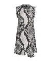 Pinko Snake-effect Jacquard Shift Dress In Gray