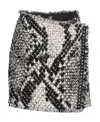 Pinko Snake-effect Jacquard Wrap Skirt In Black