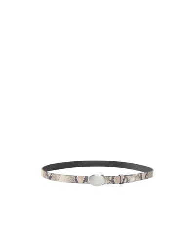 Pinko Snake Print Belt In Brown