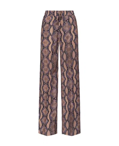 Pinko Snake-print Palazzo Pants In Multicolor
