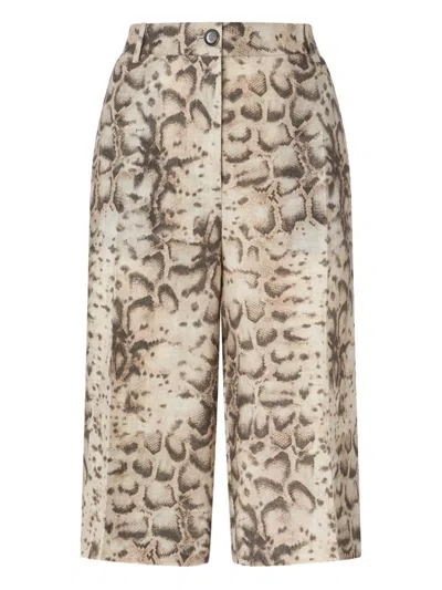 Pinko Snake-print Shorts In Neutral