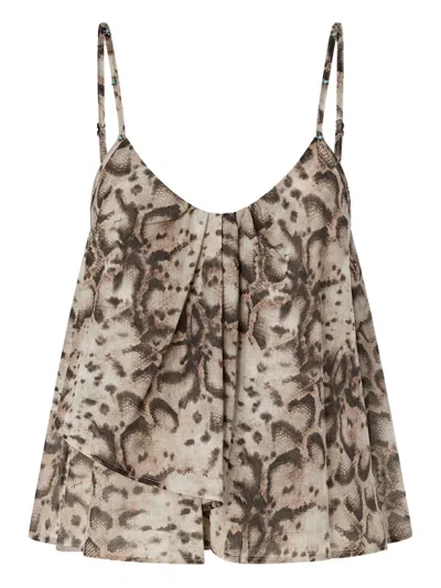 Pinko Snake-print Strap Top In Multi