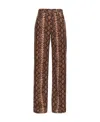Pinko Snakeskin-print Corduroy Trousers In Brown