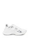 Pinko Ariel 15 White Sneakers With Mirror Panels And Logo Patch On The Tongue In Tech Fabric Woman