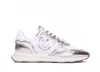 Pinko Low Top Sneakers Metallic Finish In Silver