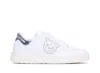 Pinko White Leather Sneakers With Metallic Accents In White