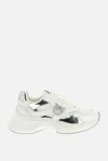 Pinko Ariel 15 White Sneakers With Mirror Panels And Logo Patch On The Tongue In Tech Fabric Woman