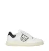Pinko Chaussures De Tennis En Cuir Avec Logo Noir Et Blanc In White