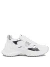 Pinko Ariel 15 White Sneakers With Mirror Panels And Logo Patch On The Tongue In Tech Fabric Woman