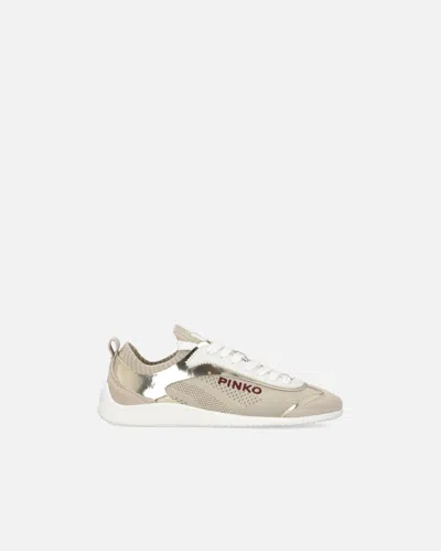 PINKO SNEAKERS BASSES EN MAILLE AVEC EMPIÈCEMENTS EFFET MIROIR