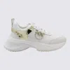 Pinko Leather Slip-on Sneakers With Metallic Accents In White