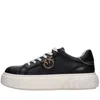 Pinko Leather Sneakers With Platform Sole In Nero Scuri