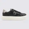 Pinko Vitello And Polyurethane Sneakers In Black
