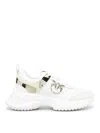 Pinko Sneakers Ariel Effet Cuir Avec Détails Finition Miroir In Blanco