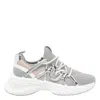 Pinko Ariel Metallic-panel Lace-up Sneakers In Gray