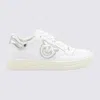 Pinko White Leather Sneakers With Metallic Accents