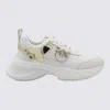 Pinko Leather Slip-on Sneakers With Metallic Accents In White