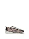Pinko Reby 10 Mirror Fabric Sneakers With Sequins In Pink