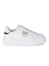 Pinko Lace-up Flatform Sneakers With Leather-effect Fabric