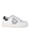 Pinko Chaussures De Tennis En Cuir Avec Logo Noir Et Blanc
