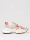 Pinko Neutral-coloured Ariel Sneakers With Patent Details In Beige