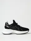 Pinko Ariel Lace-up Sneakers With Rhinestones In Black