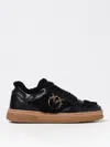 Pinko Black Lace Up Sneakers In Schwarz