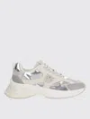 Pinko Beige And Silver Sneakers In Silver