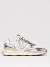 Pinko Low Top Sneakers Metallic Finish In White
