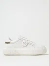 Pinko Chaussures De Tennis En Cuir Avec Semelle Plateforme In White