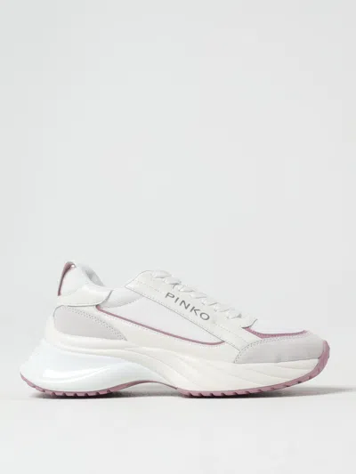 Pinko Chunky Sole Metallic Accents Slip-on Sneakers In White