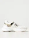 Pinko Low Top Chunky Sole Metallic Sneakers In White