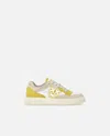 Pinko Leather Sneakers In White/lime
