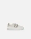 Pinko Sneakers Slip-on En Cuir Avec Bande Bijou In Animal Print