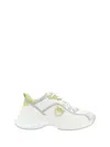 Pinko Perforated Ariel Sneakers With Bird Logo In White