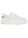Pinko Yoko 12 Leather Sneakers With Lateral Love Birds Detail In White